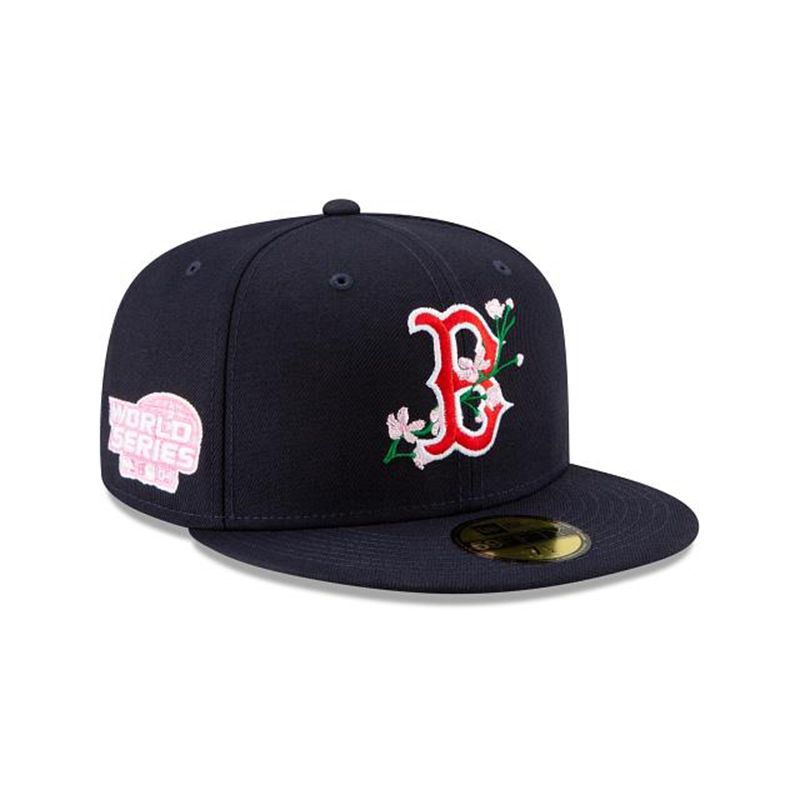 MLB Boston Red Sox Side Patch Bloom 59Fifty Fitted (JZA5418) - Blue New Era Caps